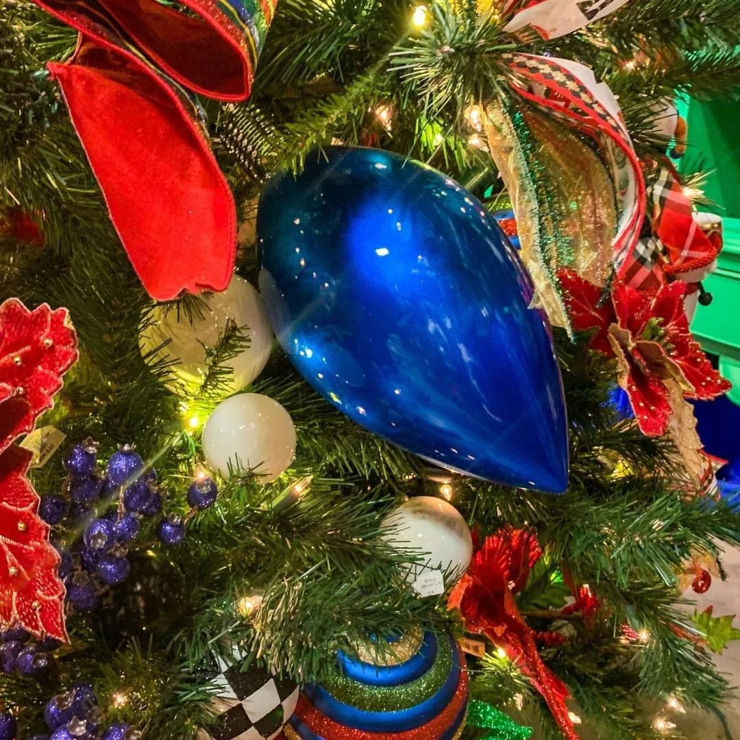 15" Blue Light Bulb Ornament