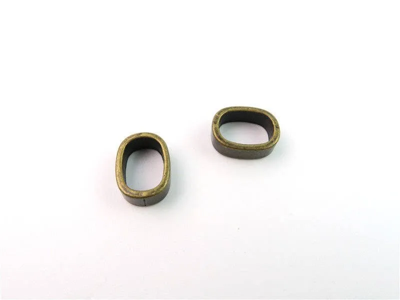 30pcs Round flat Slider, Zamak, Antique Brass, for flat leather, bracelet findings, Jewelry Findings & Components D-2-8