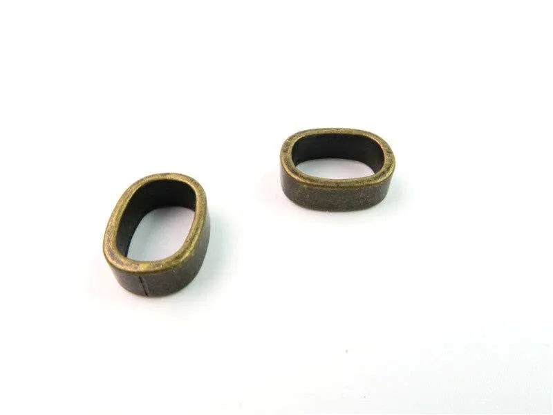 30pcs Round flat Slider, Zamak, Antique Brass, for flat leather, bracelet findings, Jewelry Findings & Components D-2-8