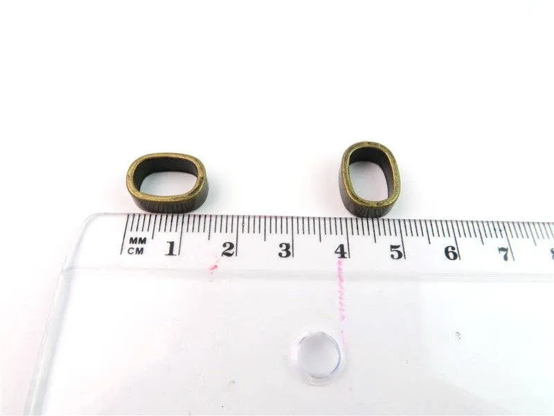 30pcs Round flat Slider, Zamak, Antique Brass, for flat leather, bracelet findings, Jewelry Findings & Components D-2-8