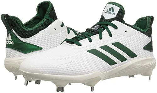 adidas Men's Adizero Afterburner V Baseball Shoe, Cloud White/Dark Green/Black, 6.5 M US