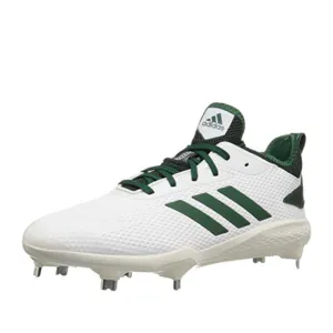 adidas Men's Adizero Afterburner V Baseball Shoe, Cloud White/Dark Green/Black, 6.5 M US