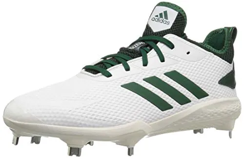 adidas Men's Adizero Afterburner V Baseball Shoe, Cloud White/Dark Green/Black, 6.5 M US