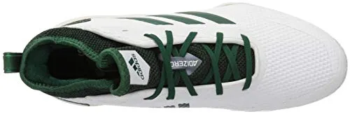 adidas Men's Adizero Afterburner V Baseball Shoe, Cloud White/Dark Green/Black, 6.5 M US