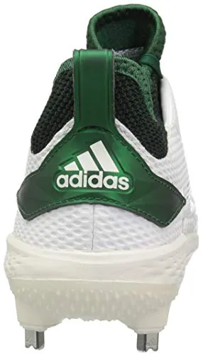 adidas Men's Adizero Afterburner V Baseball Shoe, Cloud White/Dark Green/Black, 6.5 M US