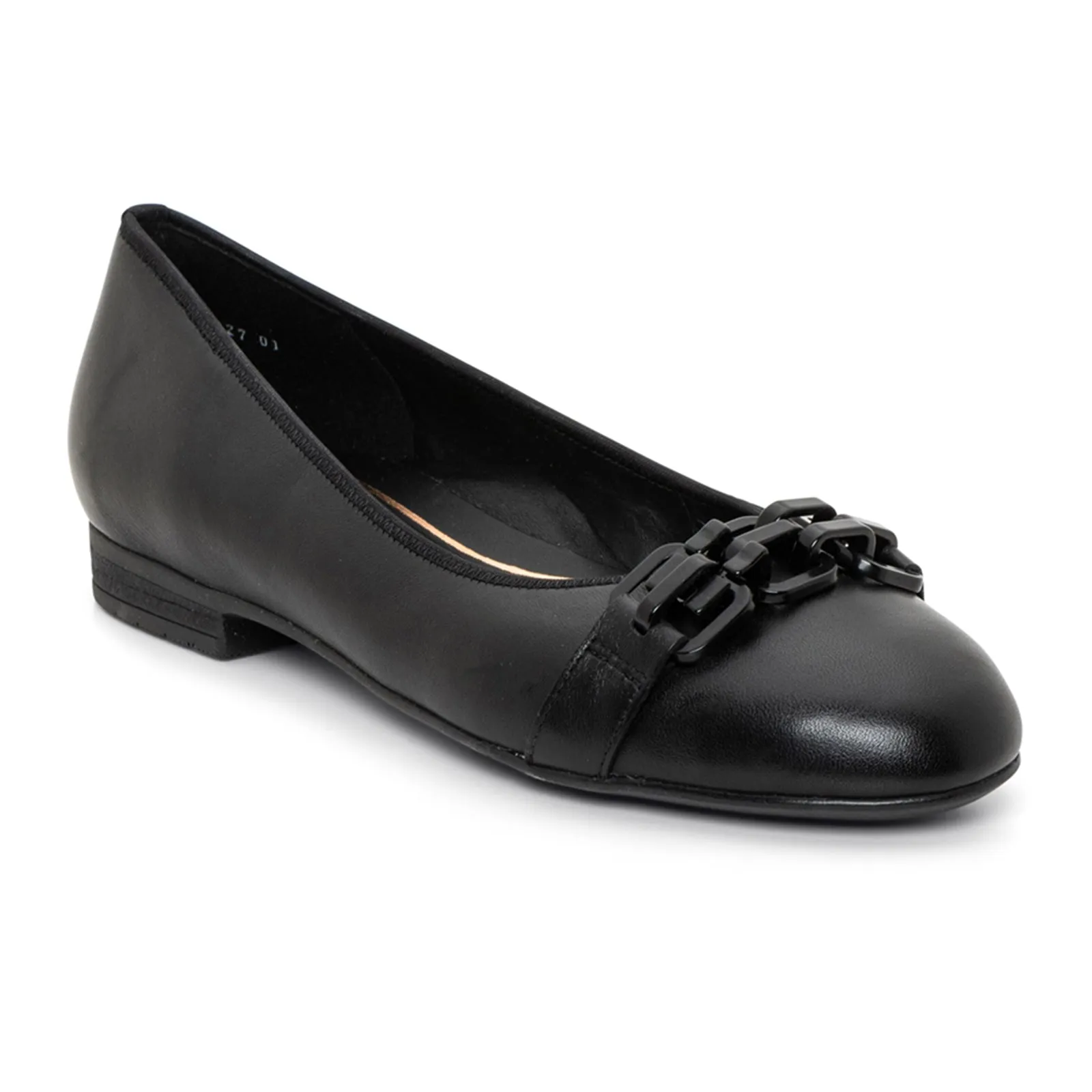 Ara Scout Chain Flat (Women) - Black Leather