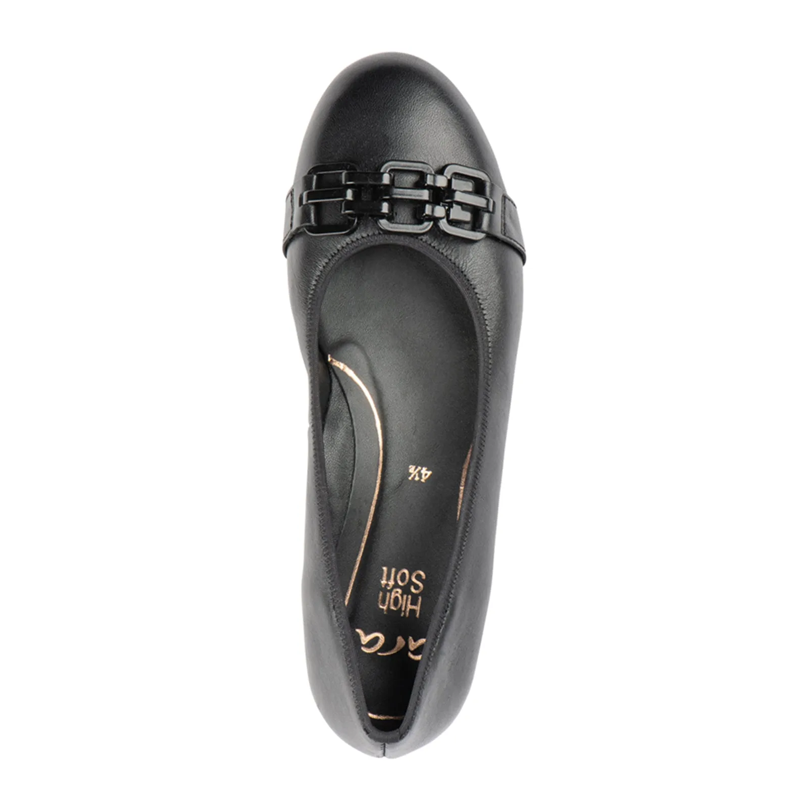 Ara Scout Chain Flat (Women) - Black Leather