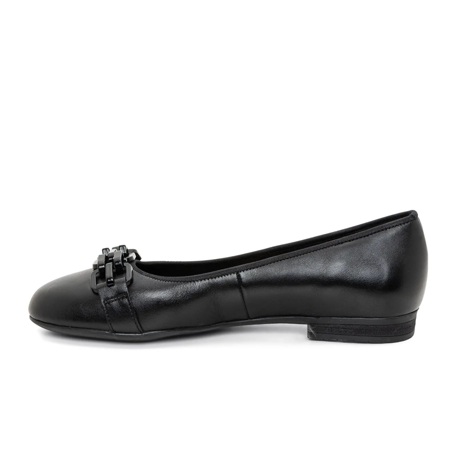 Ara Scout Chain Flat (Women) - Black Leather