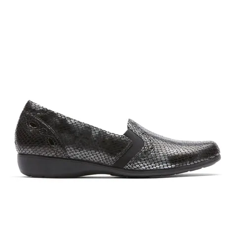 Aravon Adalyn AR Slip On Loafer (Women) - Grey Reptile Print