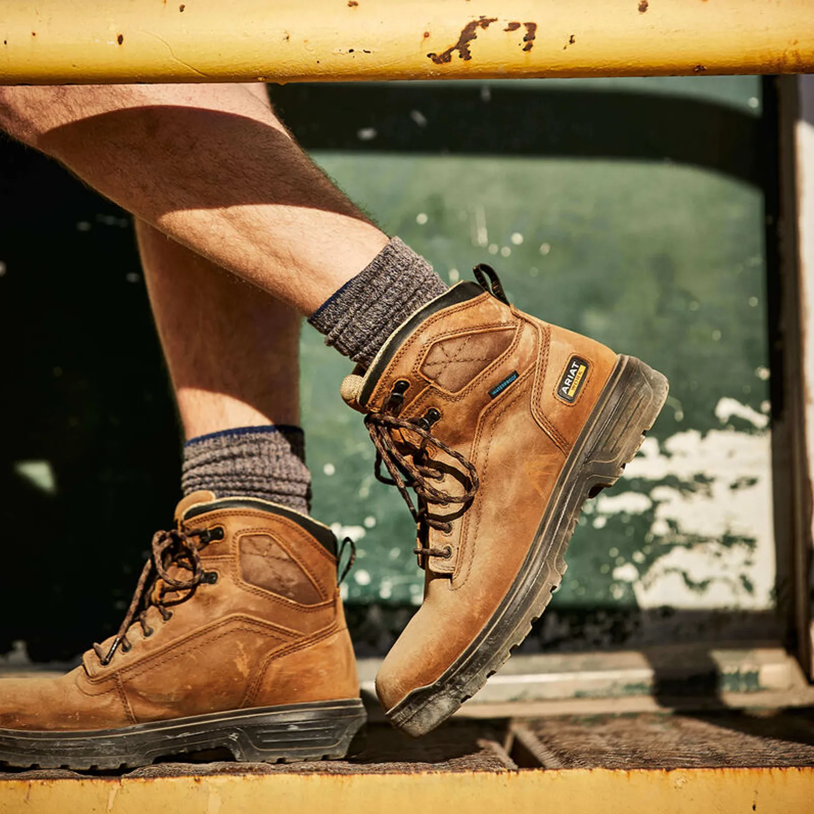 Ariat Turbo 6" Waterproof Carbon Toe Work Boot (Men) - Aged Bark