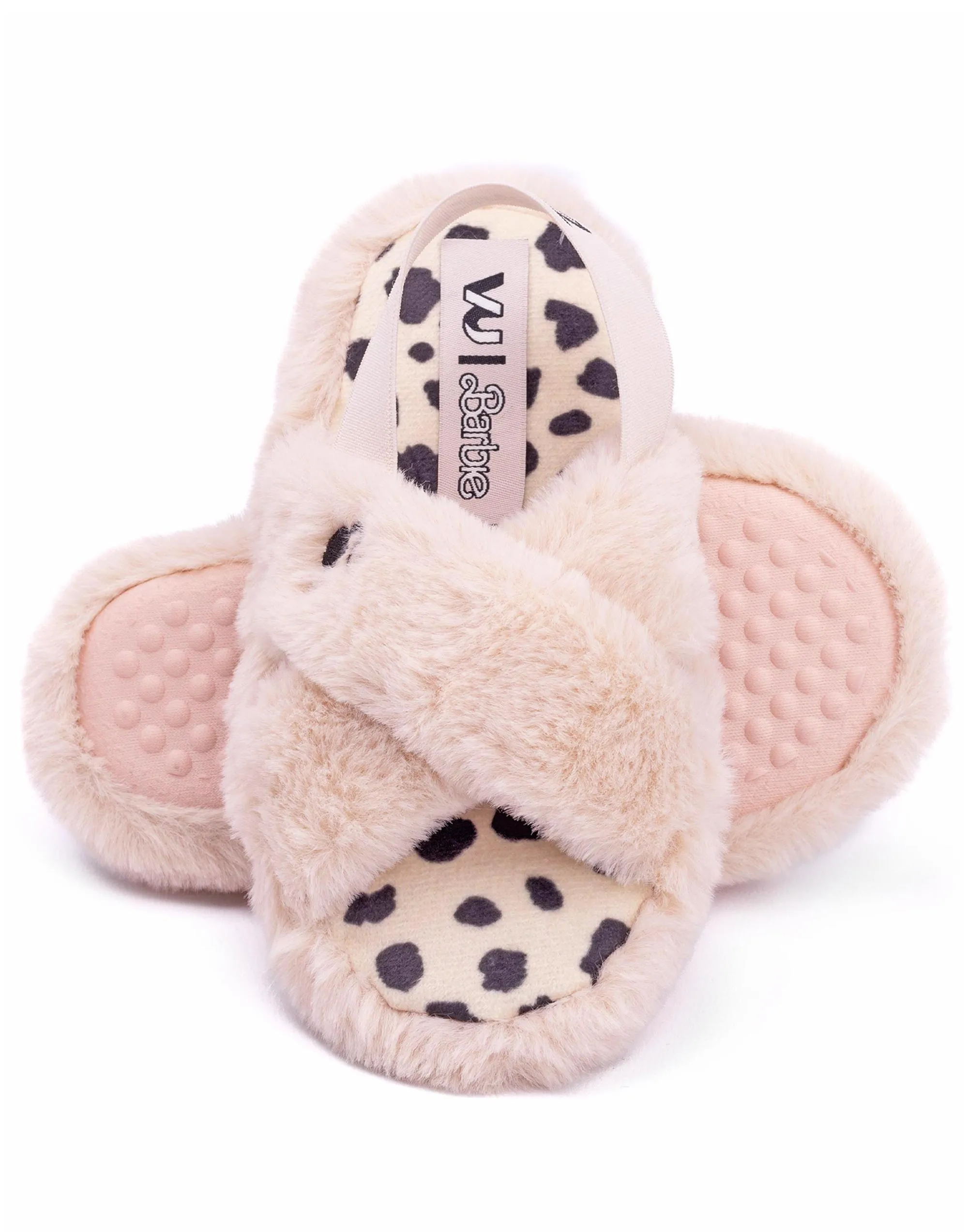 Barbie Girls Faux Fur Slip On Slippers