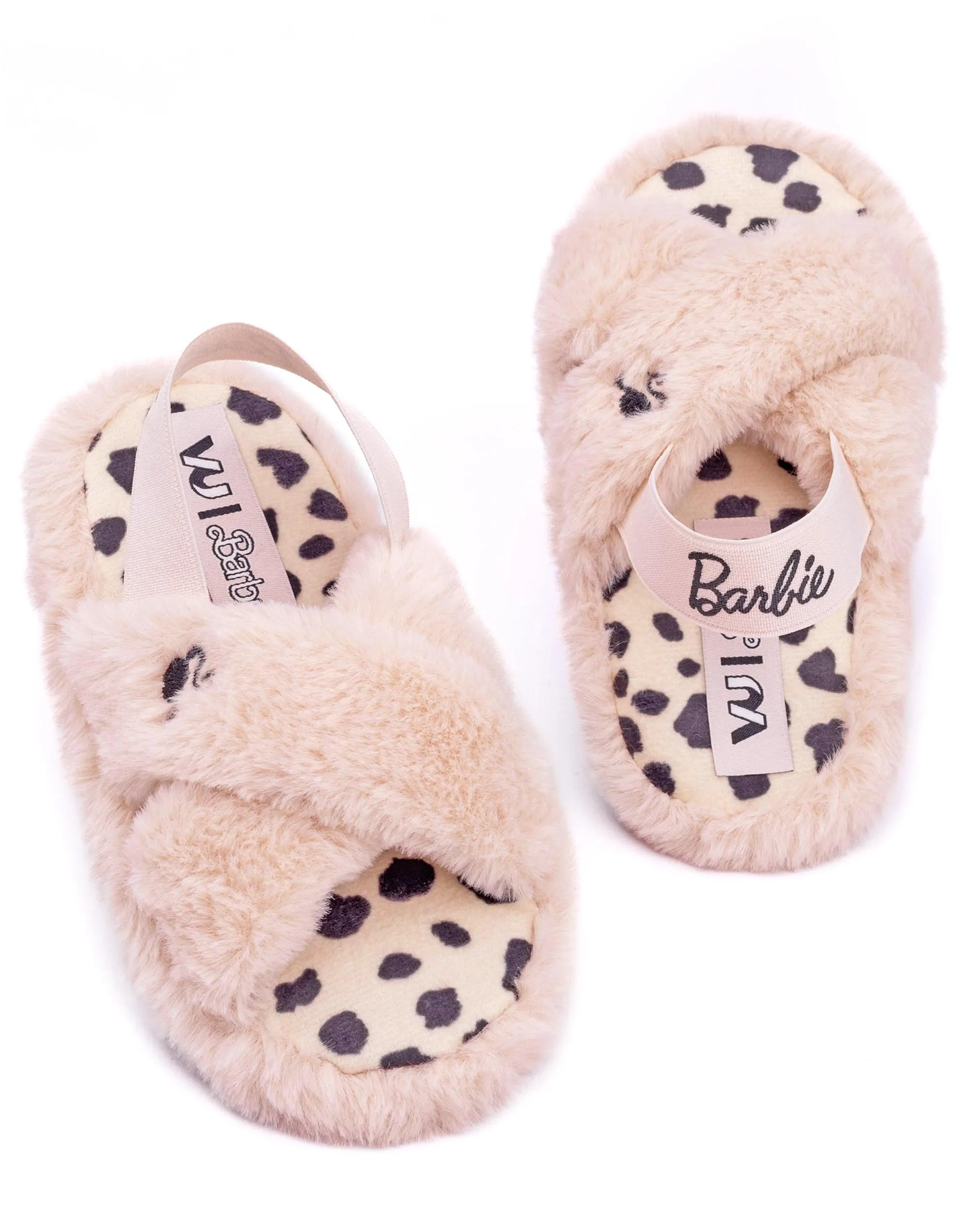 Barbie Girls Faux Fur Slip On Slippers