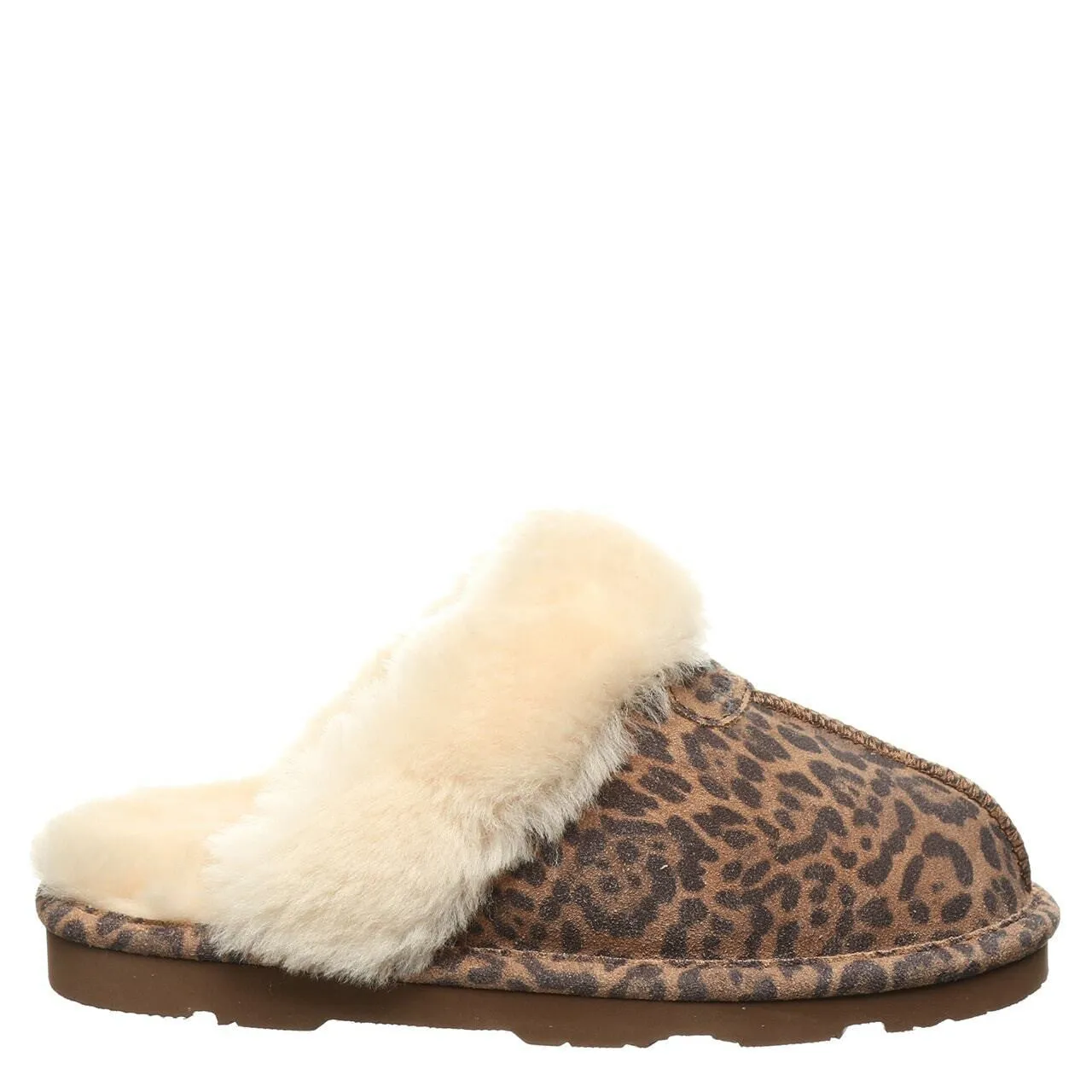 BEARPAW WOMEN'S LOKI SUEDE SLIDE SLIPPER EXOTIC LEOPARD