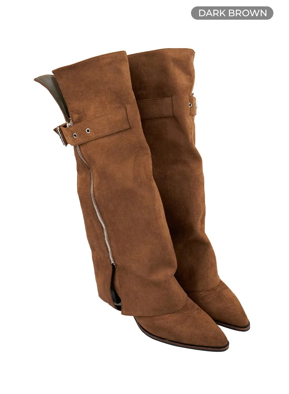 Bella Buckle Zip-Up Boots IO409