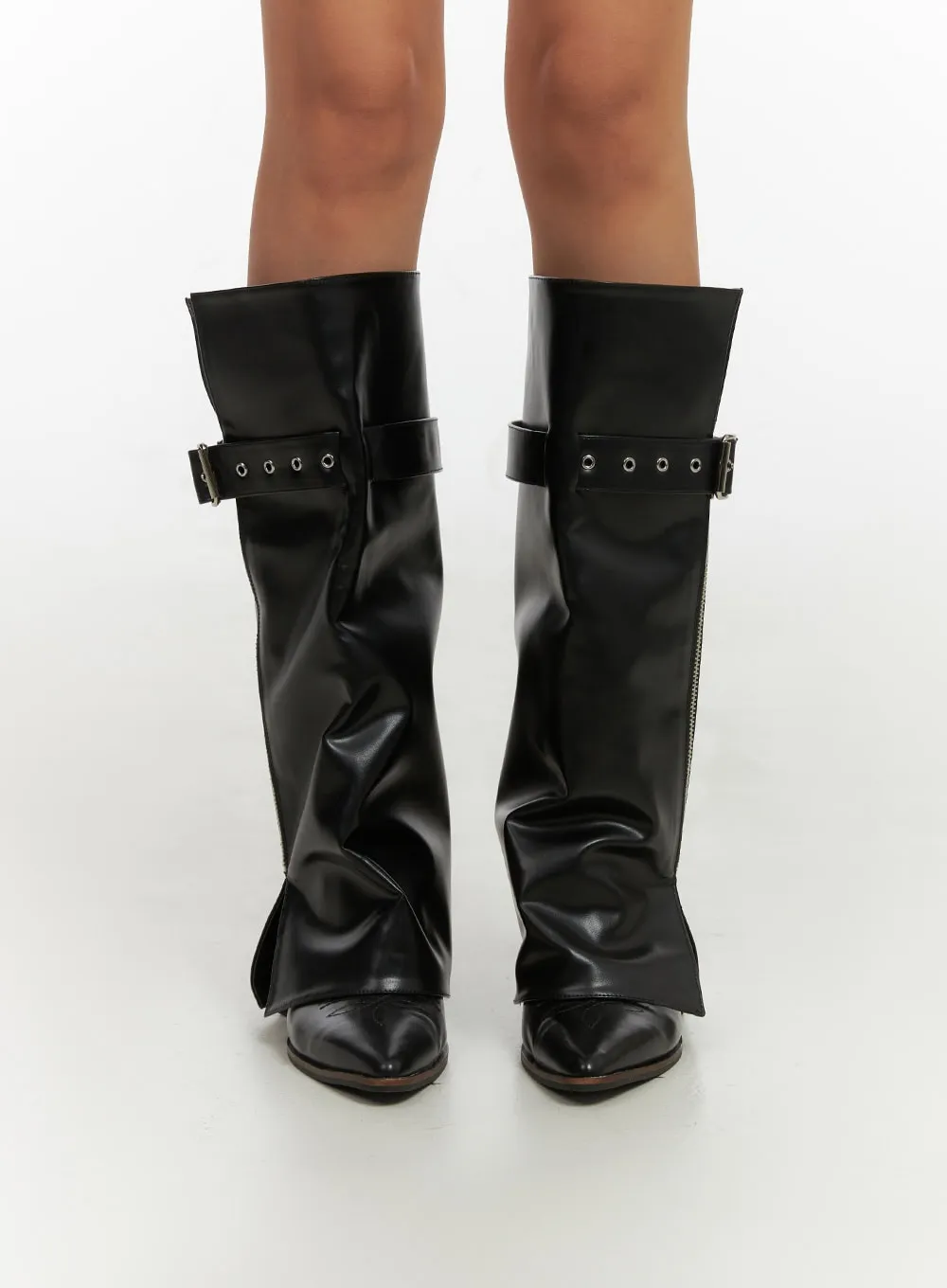 Bella Buckle Zip-Up Boots IO409