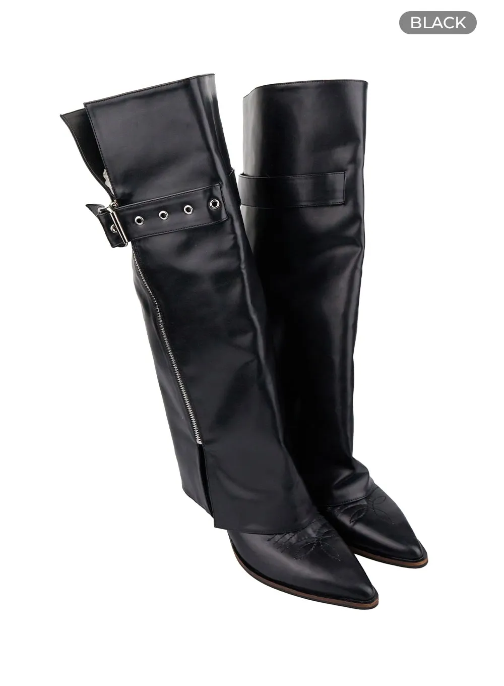 Bella Buckle Zip-Up Boots IO409