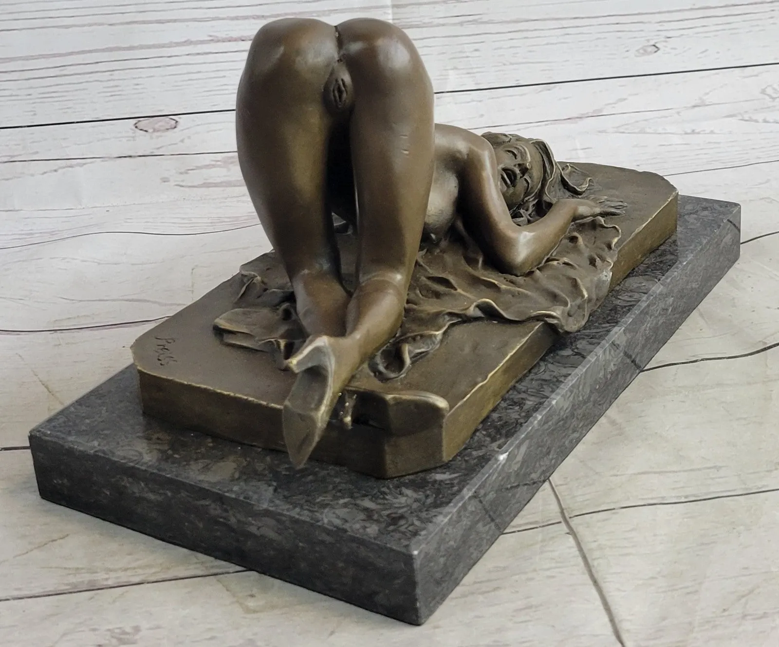 Bronze Semi Nude Erotic Sculpture Statue Art Figurine Woman Figure Fantasy Art