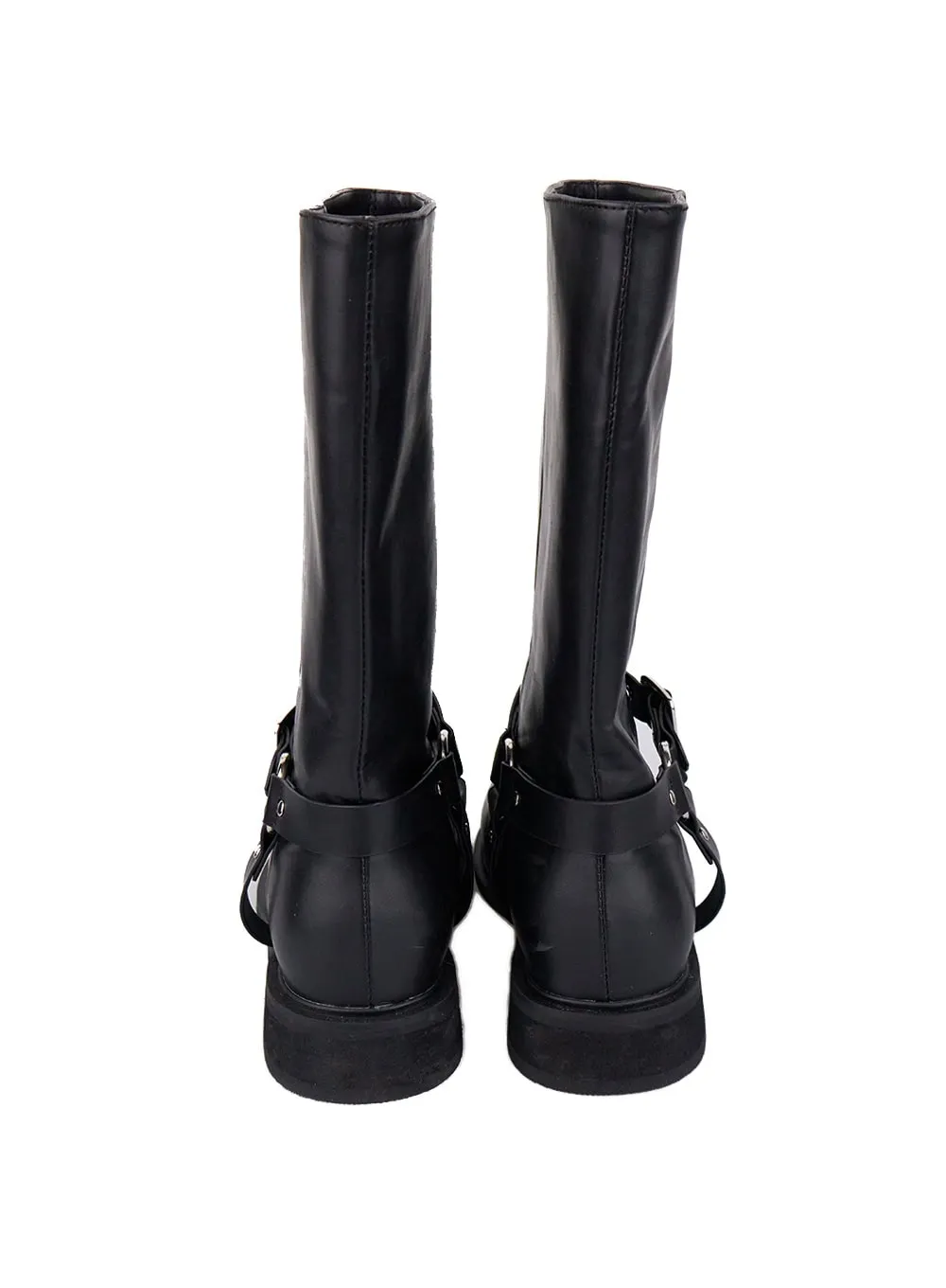 Buckle Chic Faux Leather Midi Boots CO415