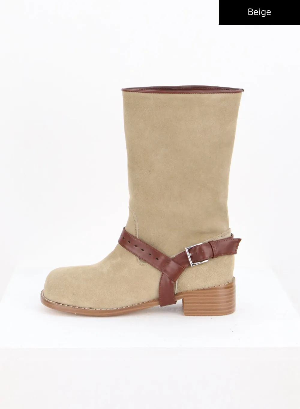 Buckle Suede Middle Boots CO327