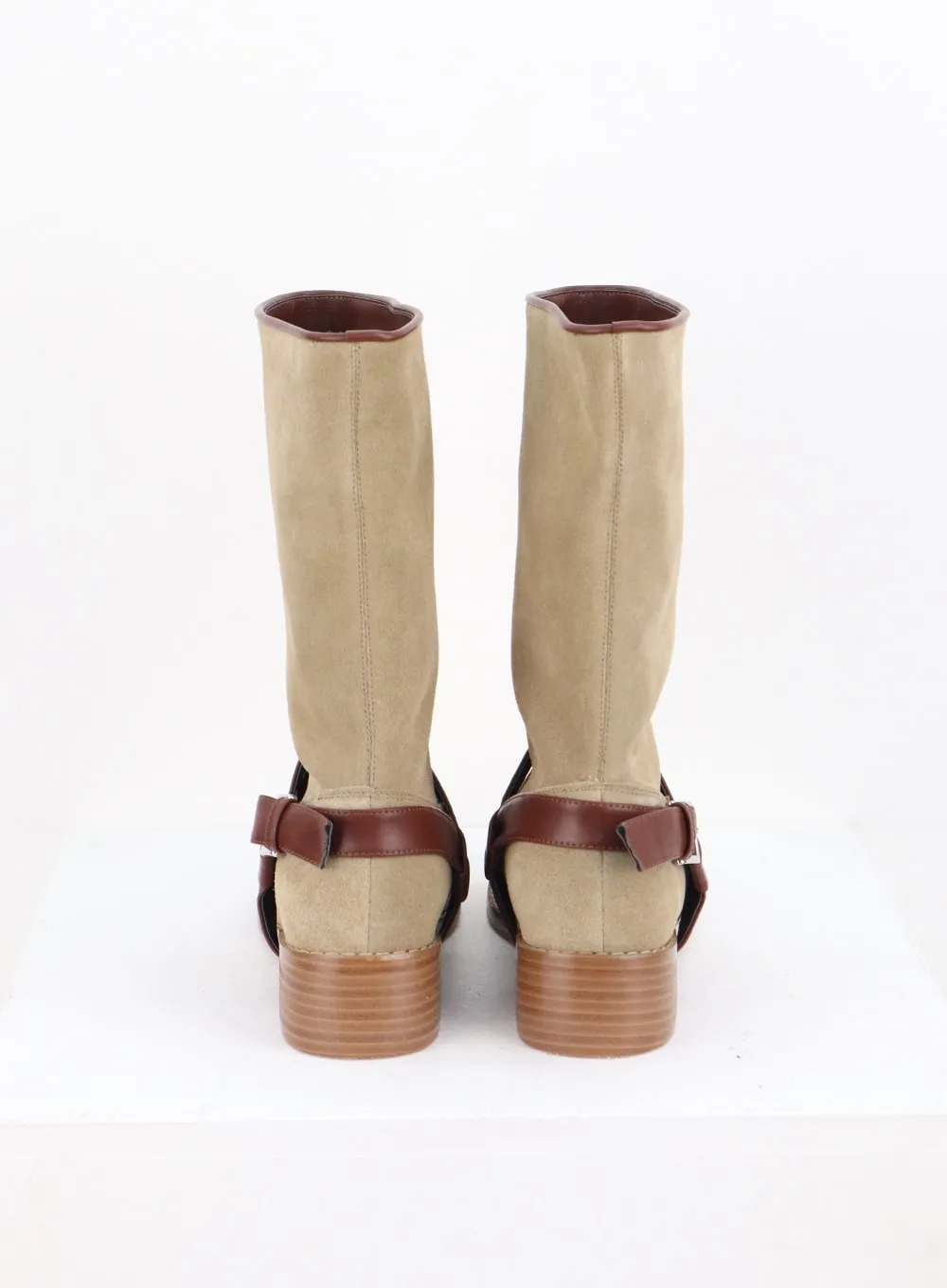 Buckle Suede Middle Boots CO327