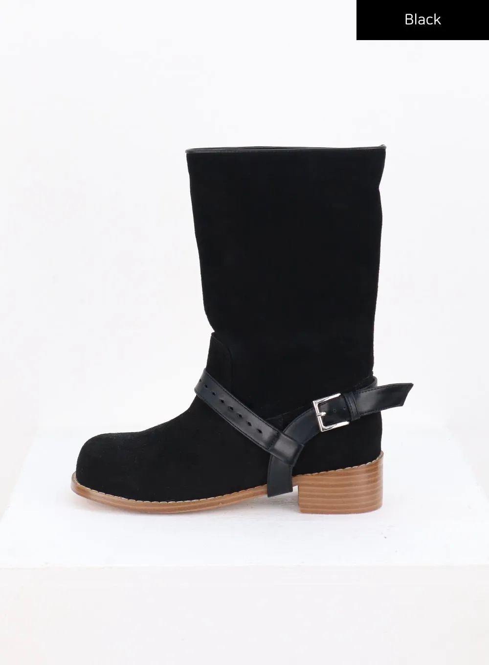 Buckle Suede Middle Boots CO327