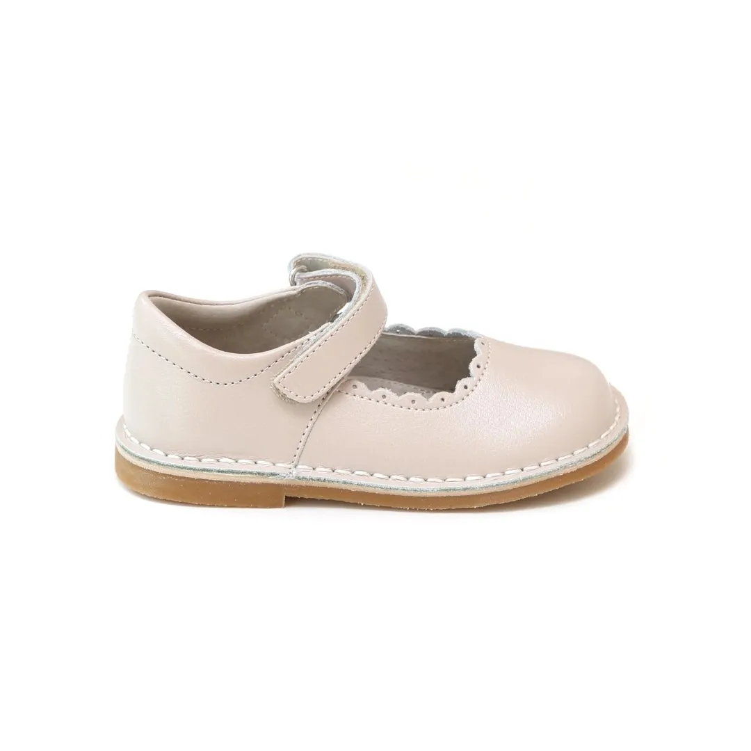 Caitlin Scalloped Mary Jane - Almond