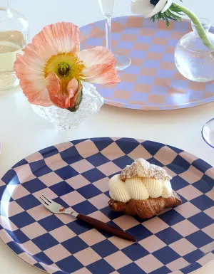 Checker Round Serving Tray