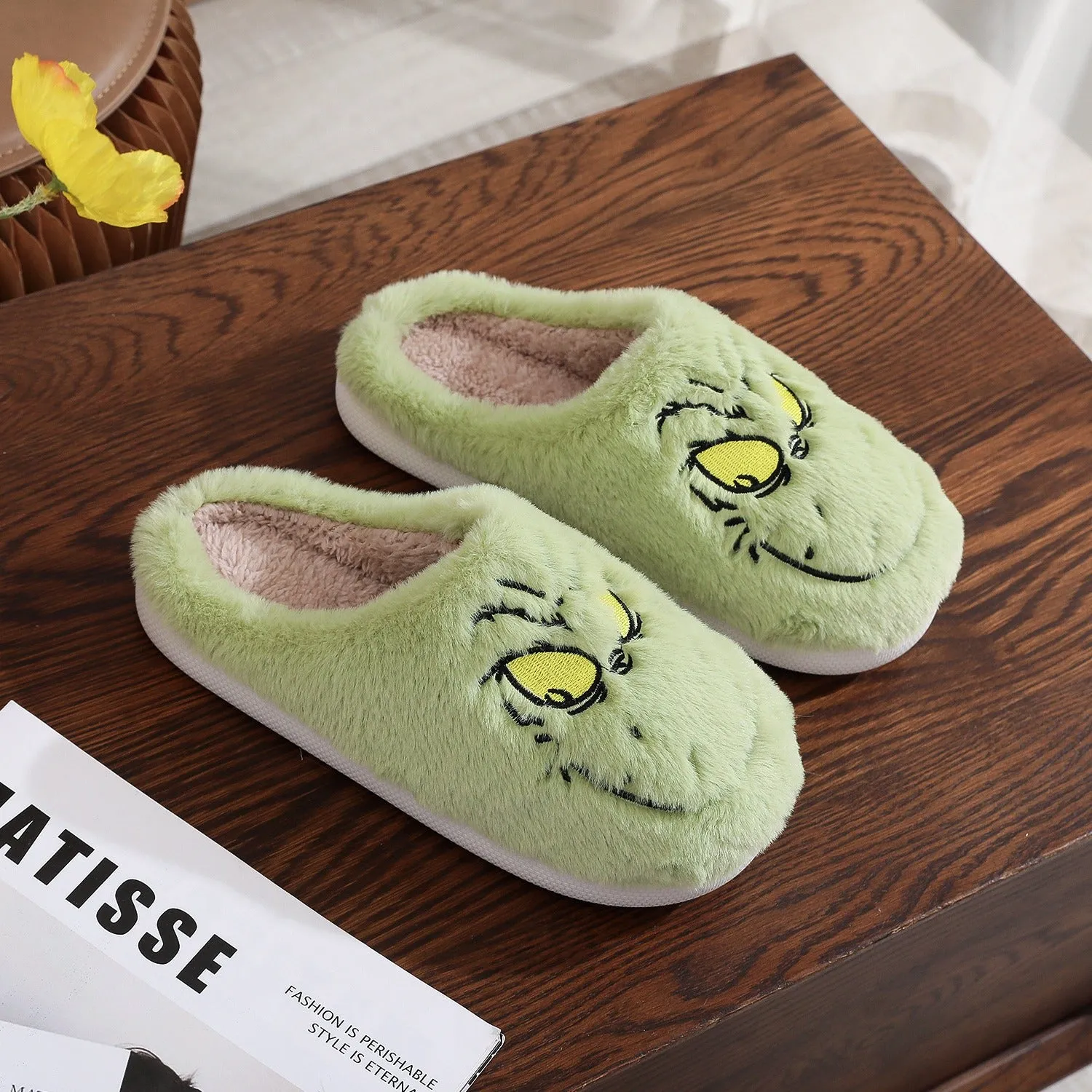 Christmas 🎄 Green Grinch Indoor Slippers