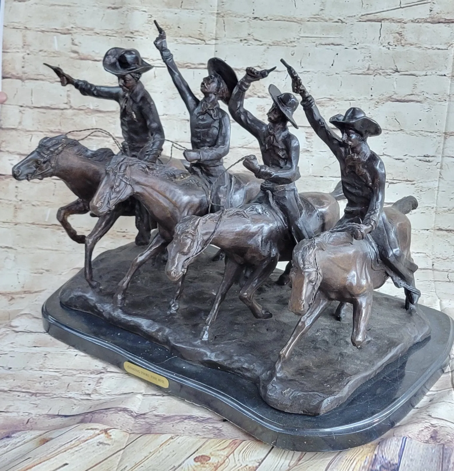 Coming Through The Rye" Bronze Statue by Frederic Remington Full Size Artwork