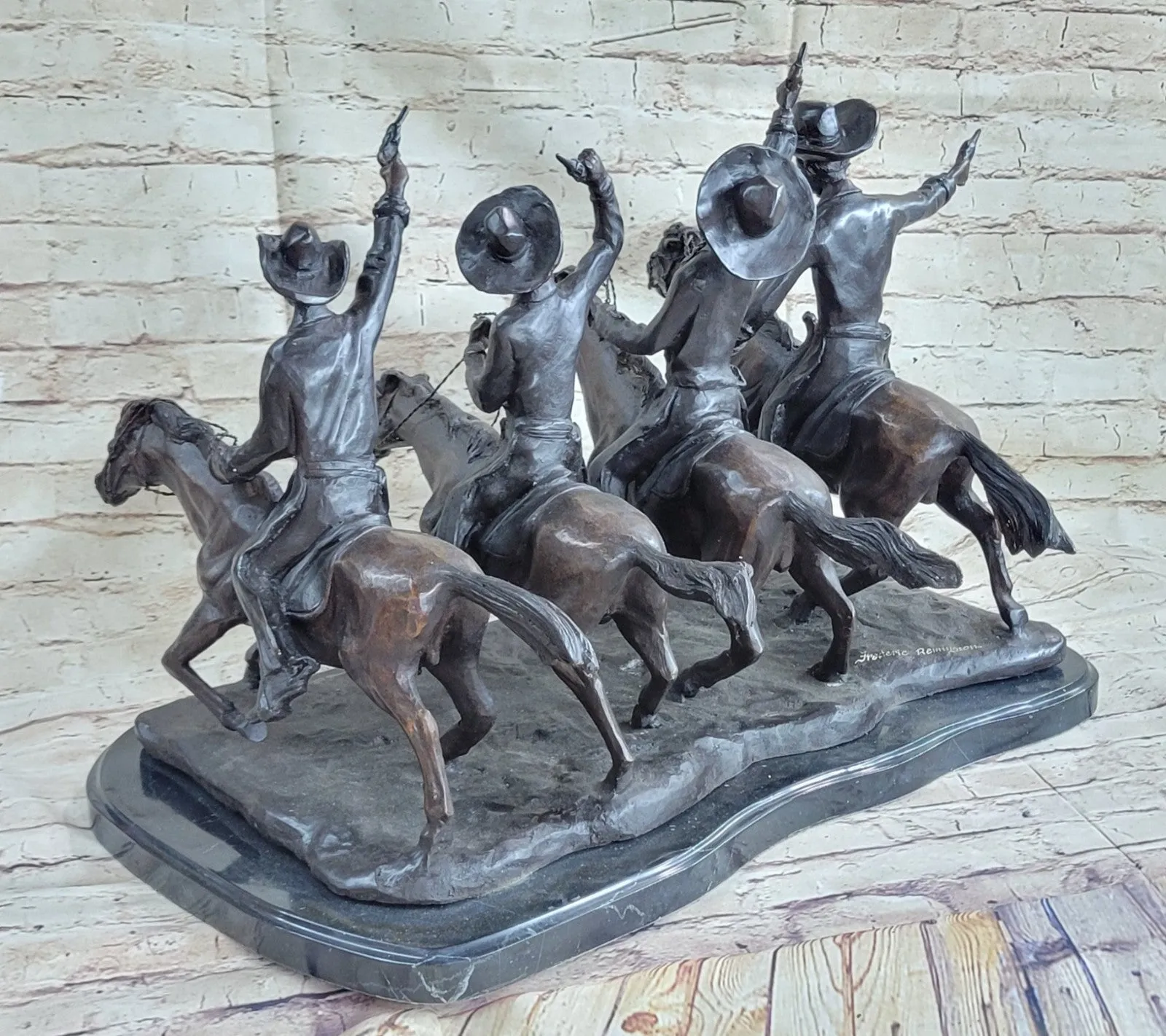 Coming Through The Rye" Bronze Statue by Frederic Remington Full Size Artwork