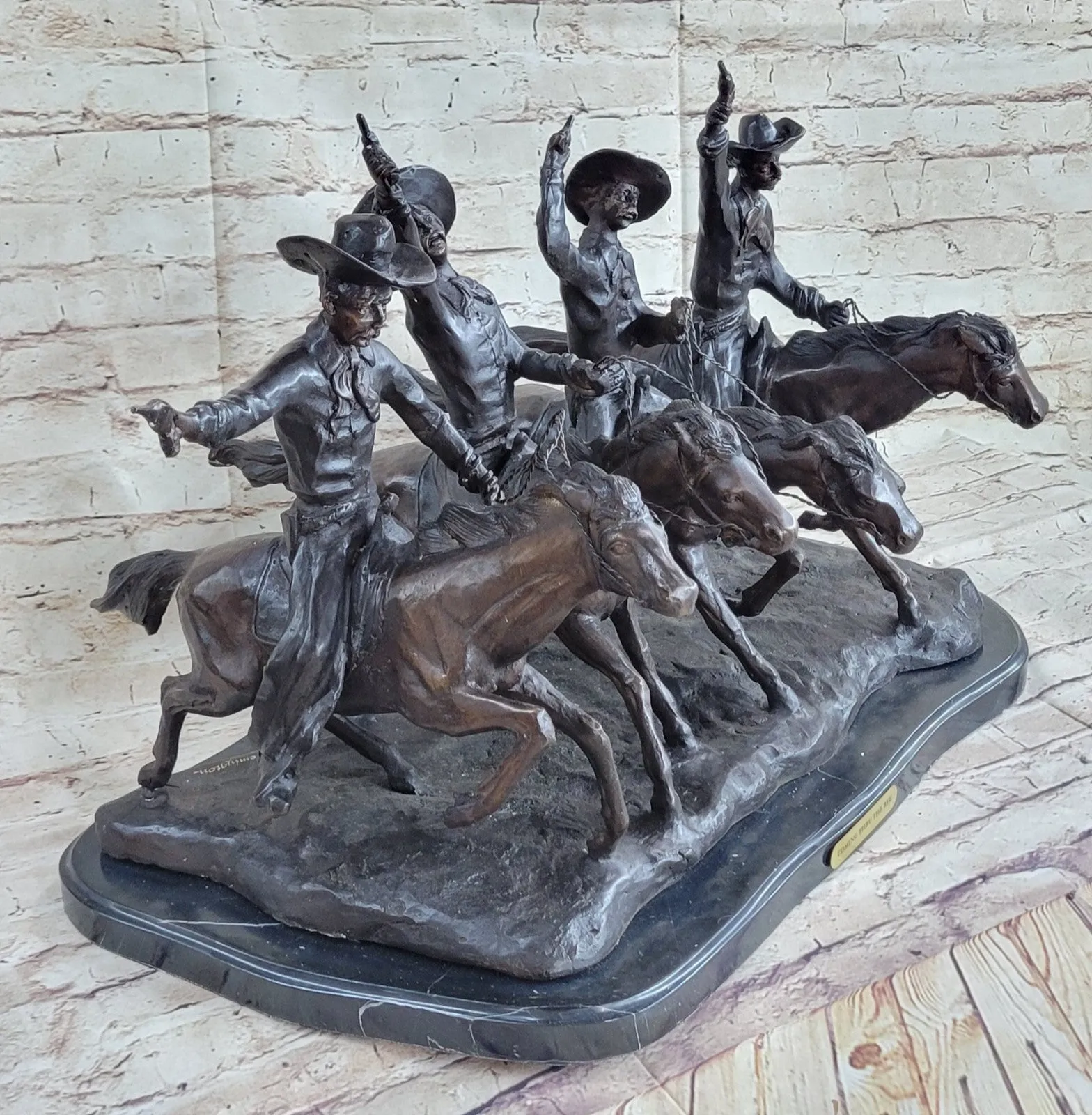 Coming Through The Rye" Bronze Statue by Frederic Remington Full Size Artwork