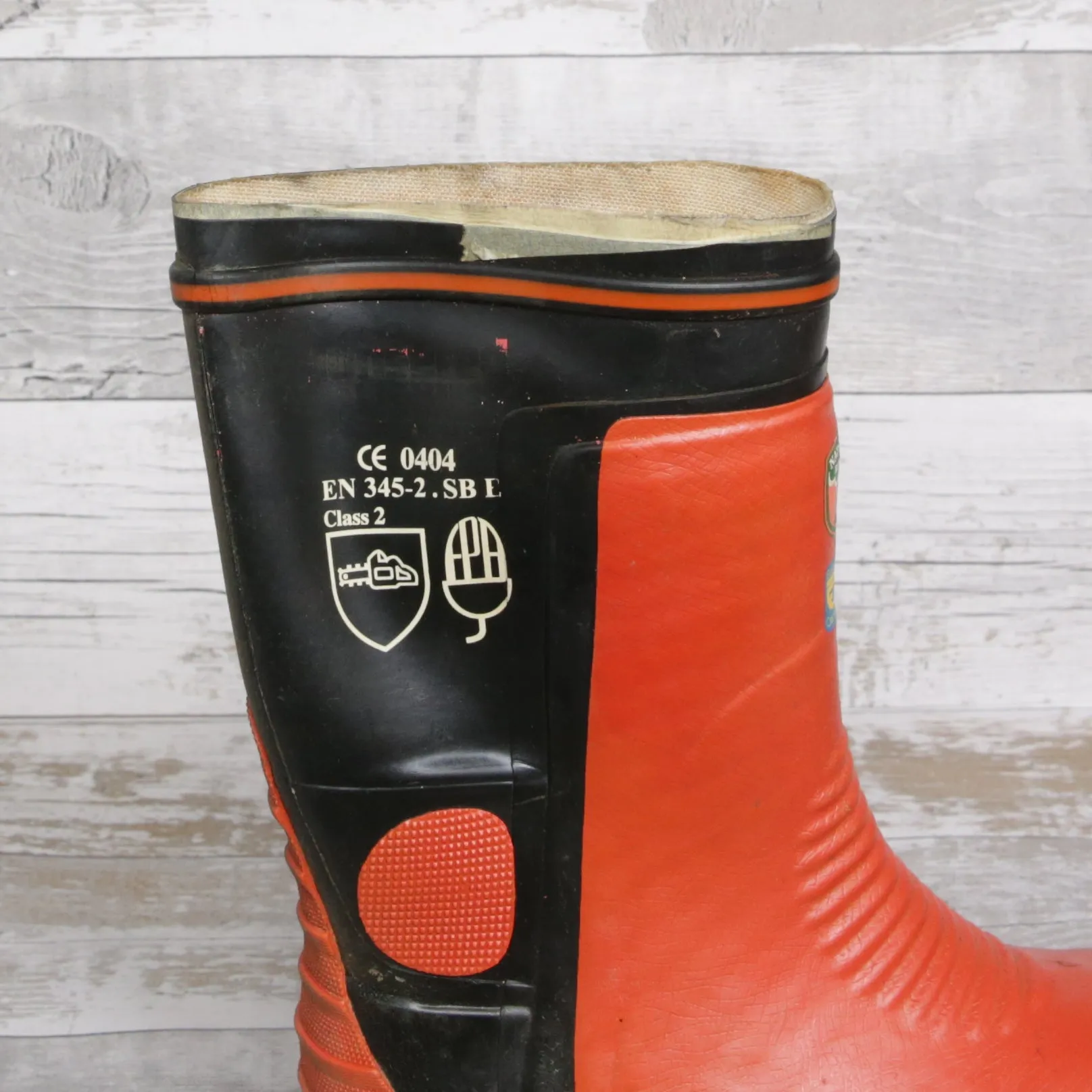 De-Branded Steel Toe Cap Chainsaw Class 2 Wellington Boots UK7.5