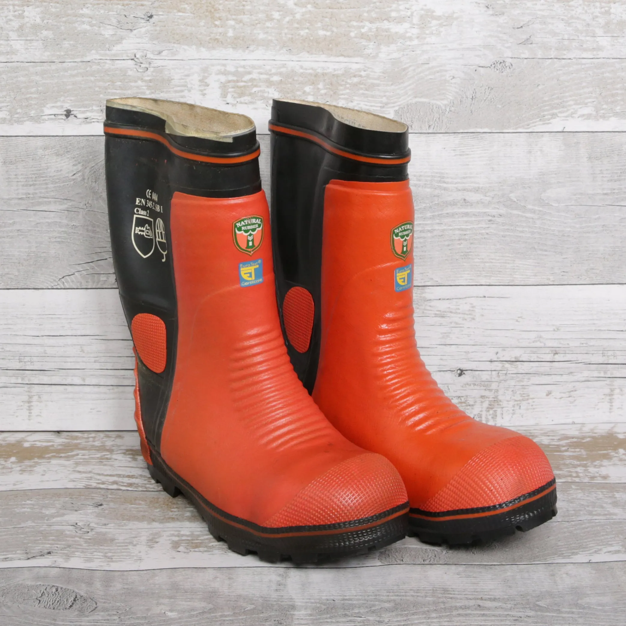 De-Branded Steel Toe Cap Chainsaw Class 2 Wellington Boots UK7.5