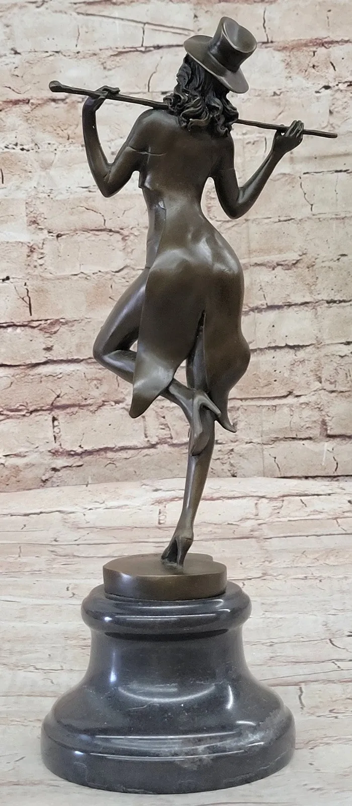 Decor Bronze Statue Nude Actress Dancer Jazz Club Italian Artist Aldo Vitaleh