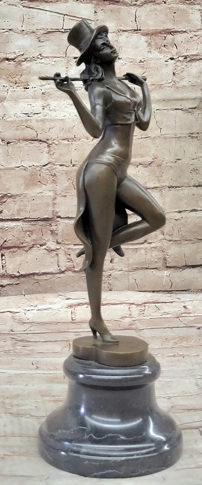 Decor Bronze Statue Nude Actress Dancer Jazz Club Italian Artist Aldo Vitaleh