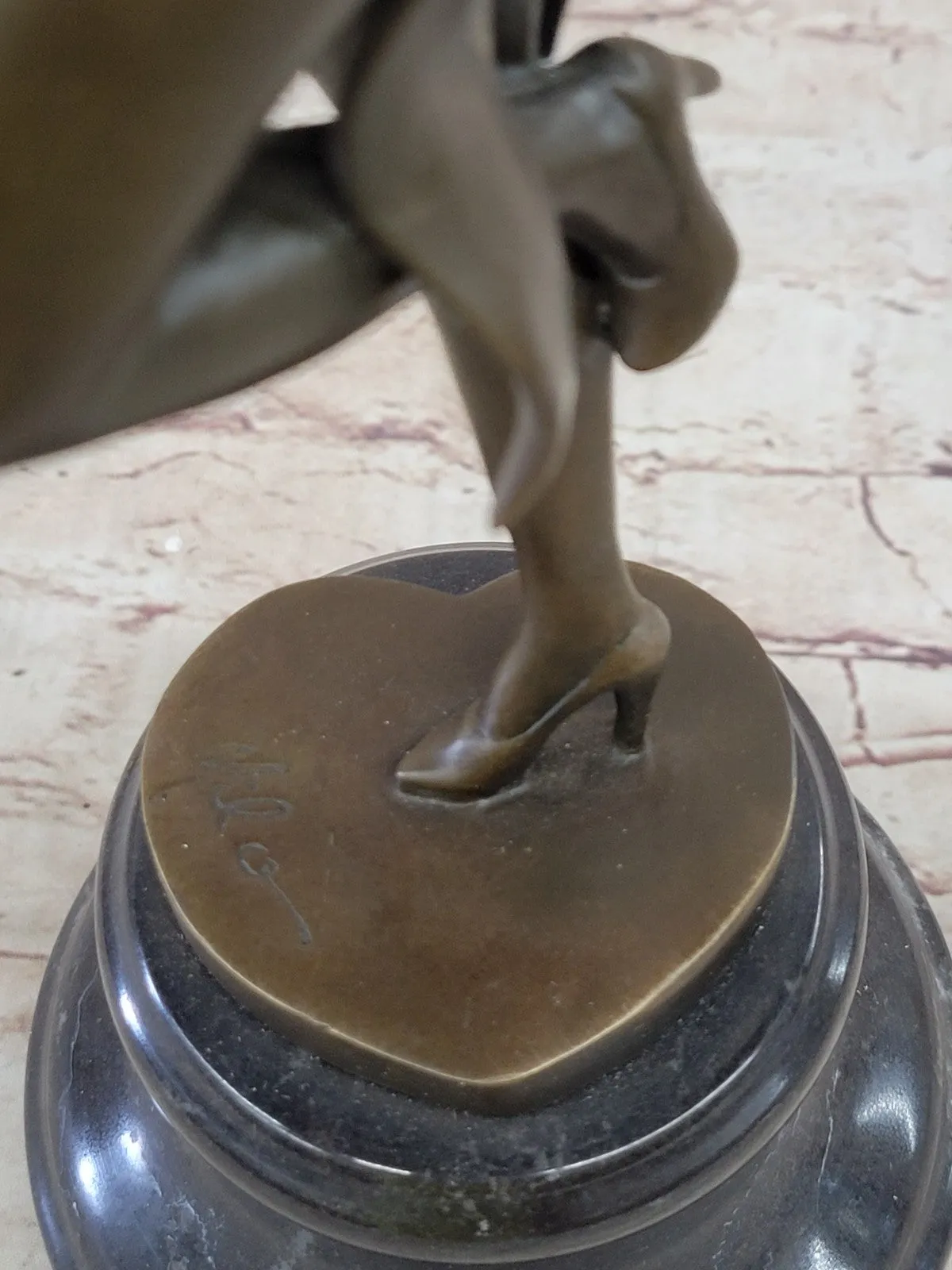 Decor Bronze Statue Nude Actress Dancer Jazz Club Italian Artist Aldo Vitaleh