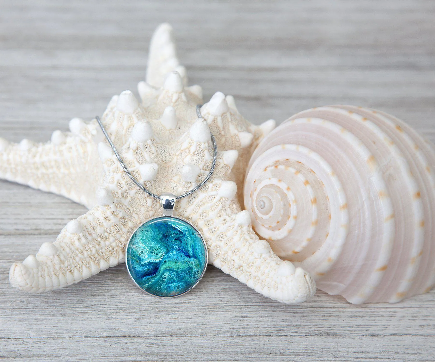 Deep Serenity Circle Necklace | Handmade Beach Jewelry