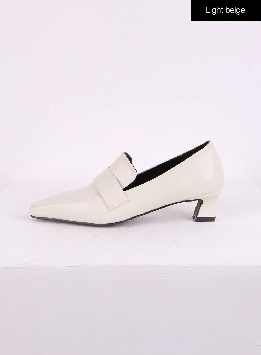 Faux Leather Loafer Pumps CJ426