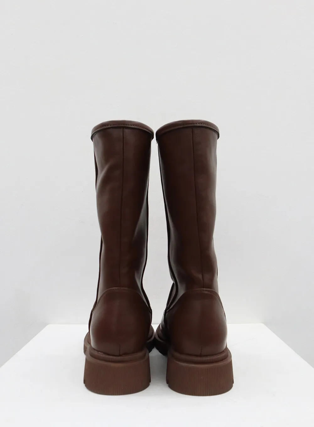 Faux Leather Mid Calf Boots ON24