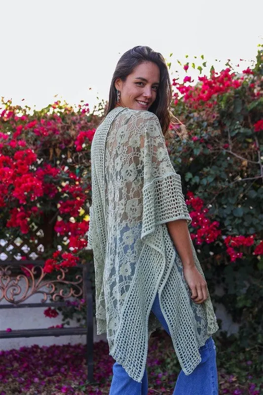 Floral Lace Textured Kimono *Online Only*