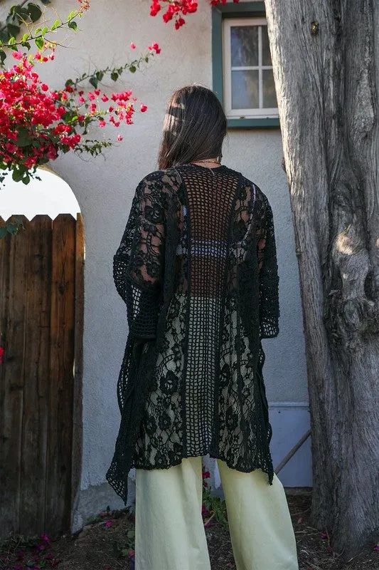 Floral Lace Textured Kimono *Online Only*