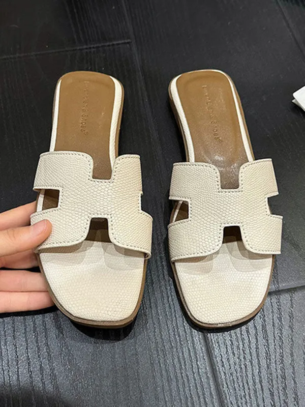 Hollow Open Toe Split-Joint Slippers