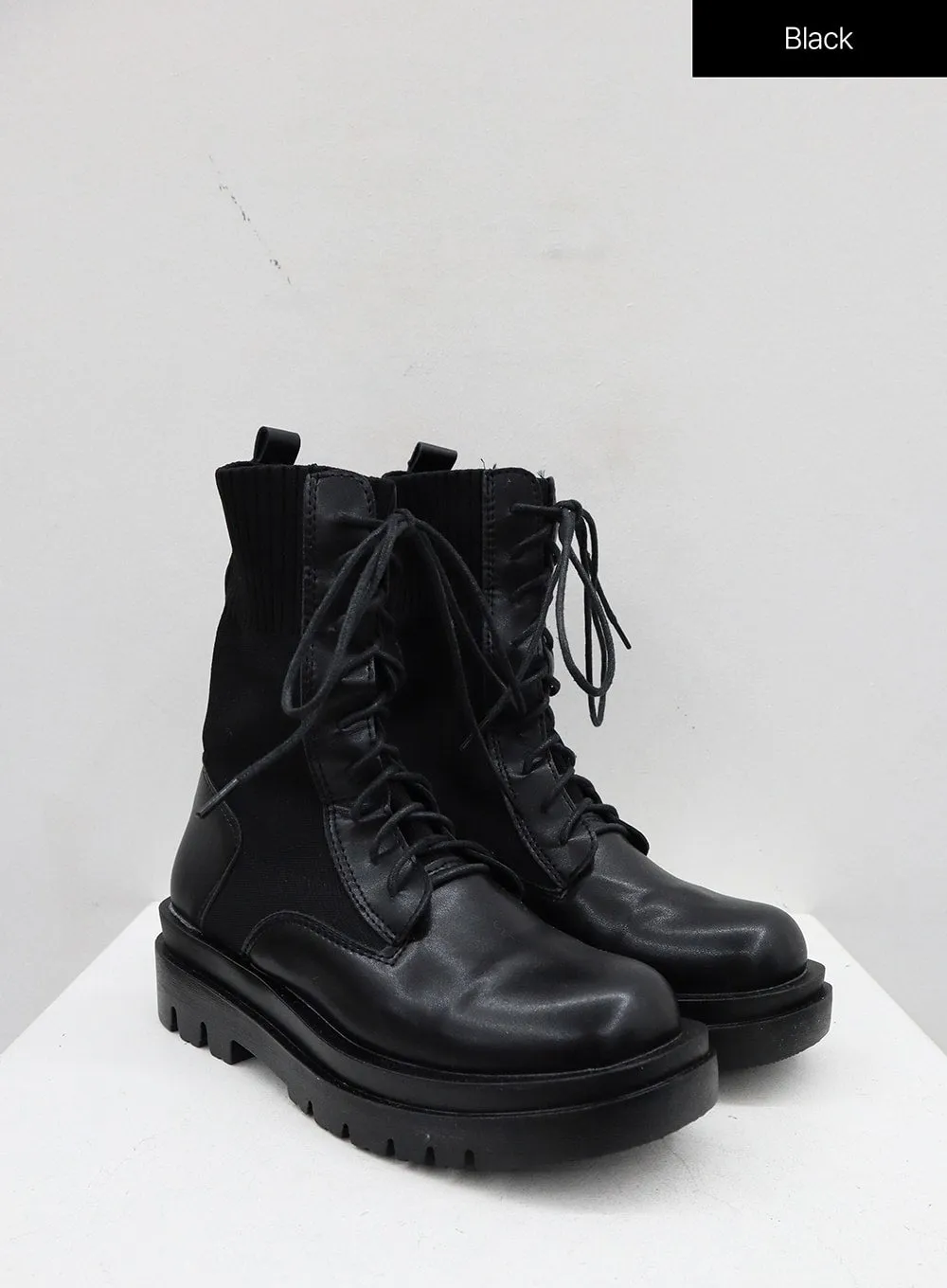 Lace-Up Mid-Calf Boots BJ331