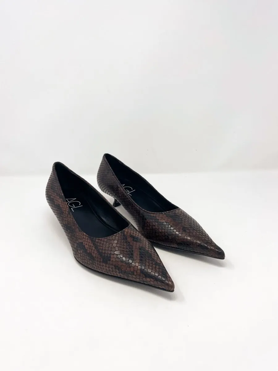 Lenor Pump in Brown/Nero by Attilio Giusti Leombruni