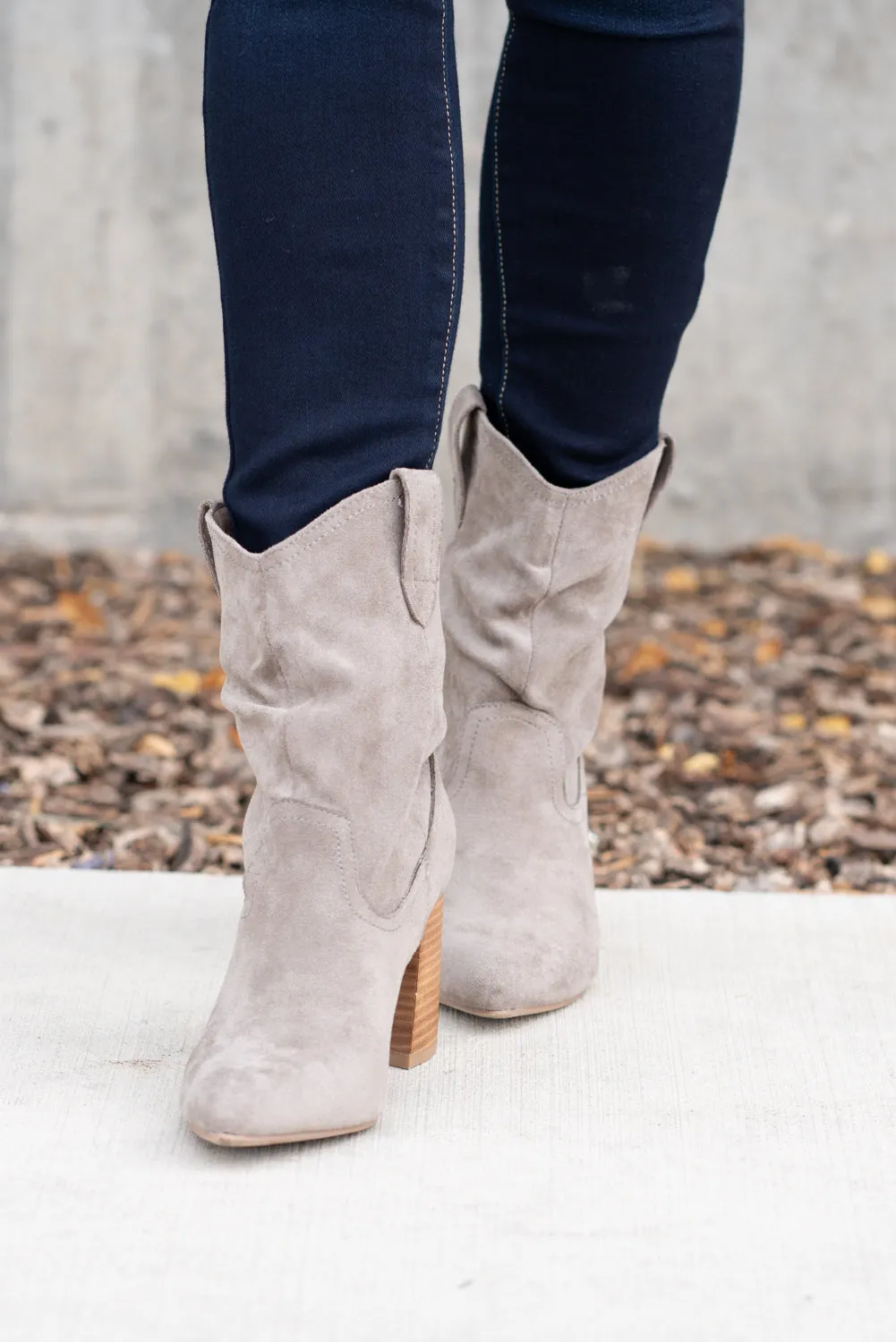 Mavis Grey Slouchy Boots