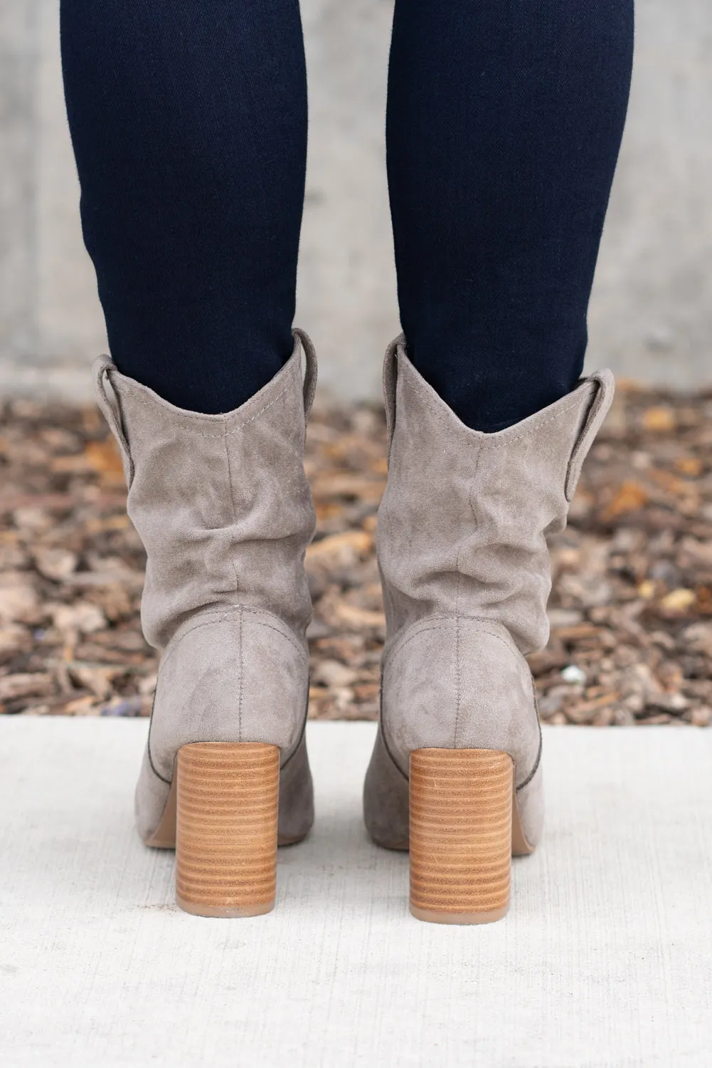 Mavis Grey Slouchy Boots