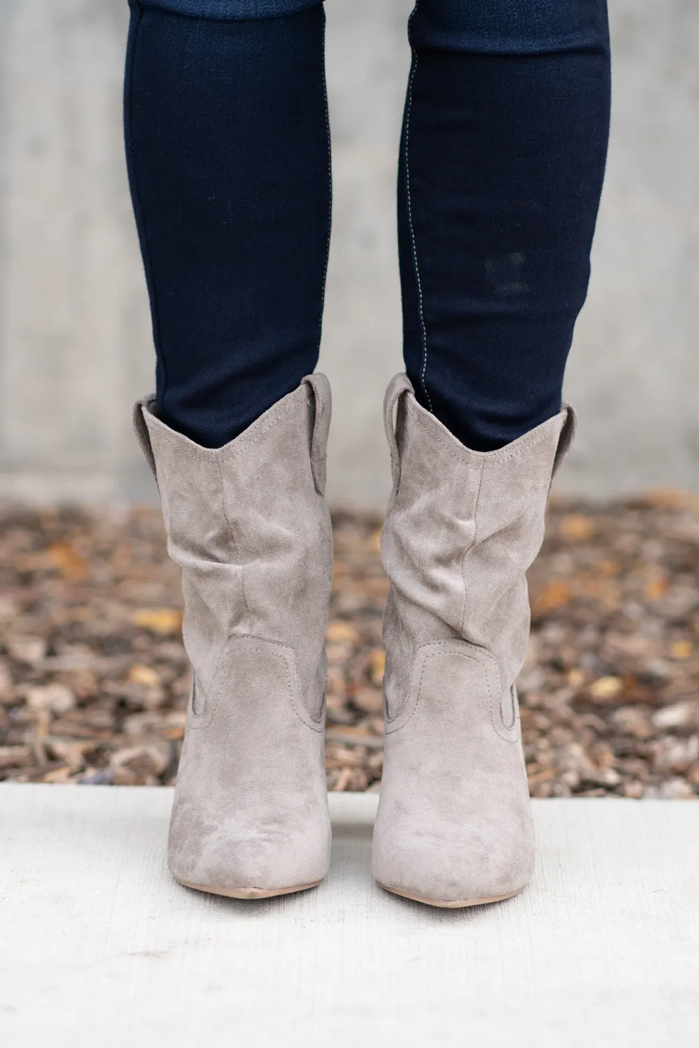 Mavis Grey Slouchy Boots