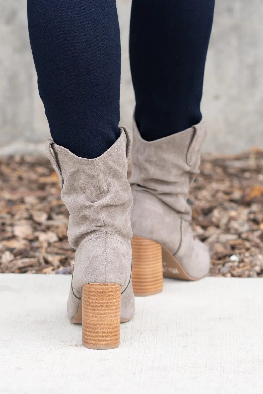 Mavis Grey Slouchy Boots