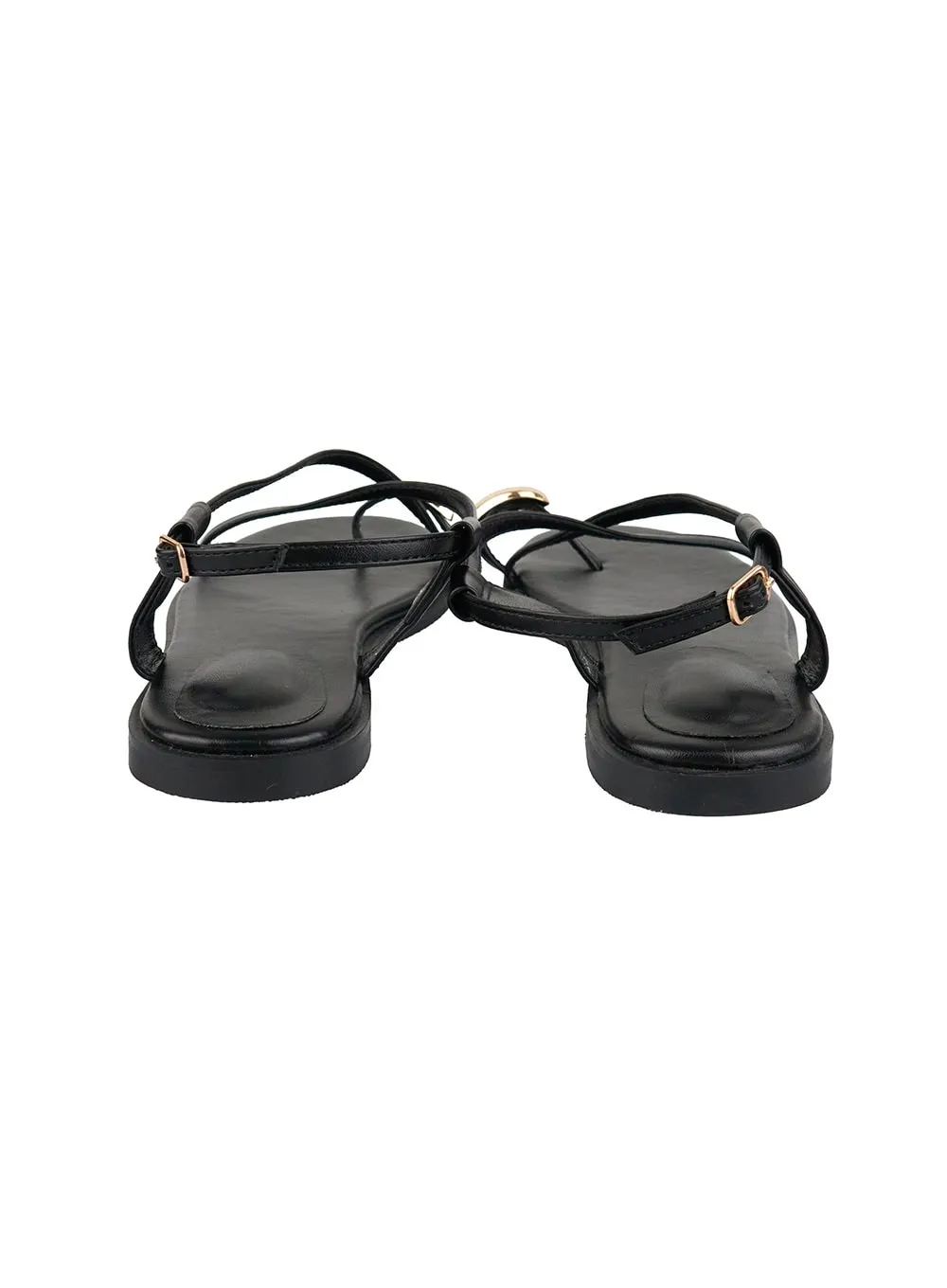 Metal Toe Ring Flat Sandals OL430