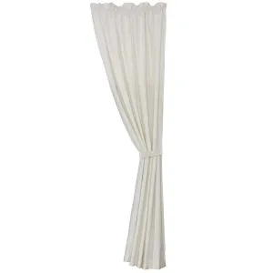 Newport White Linen Single Curtain Panel